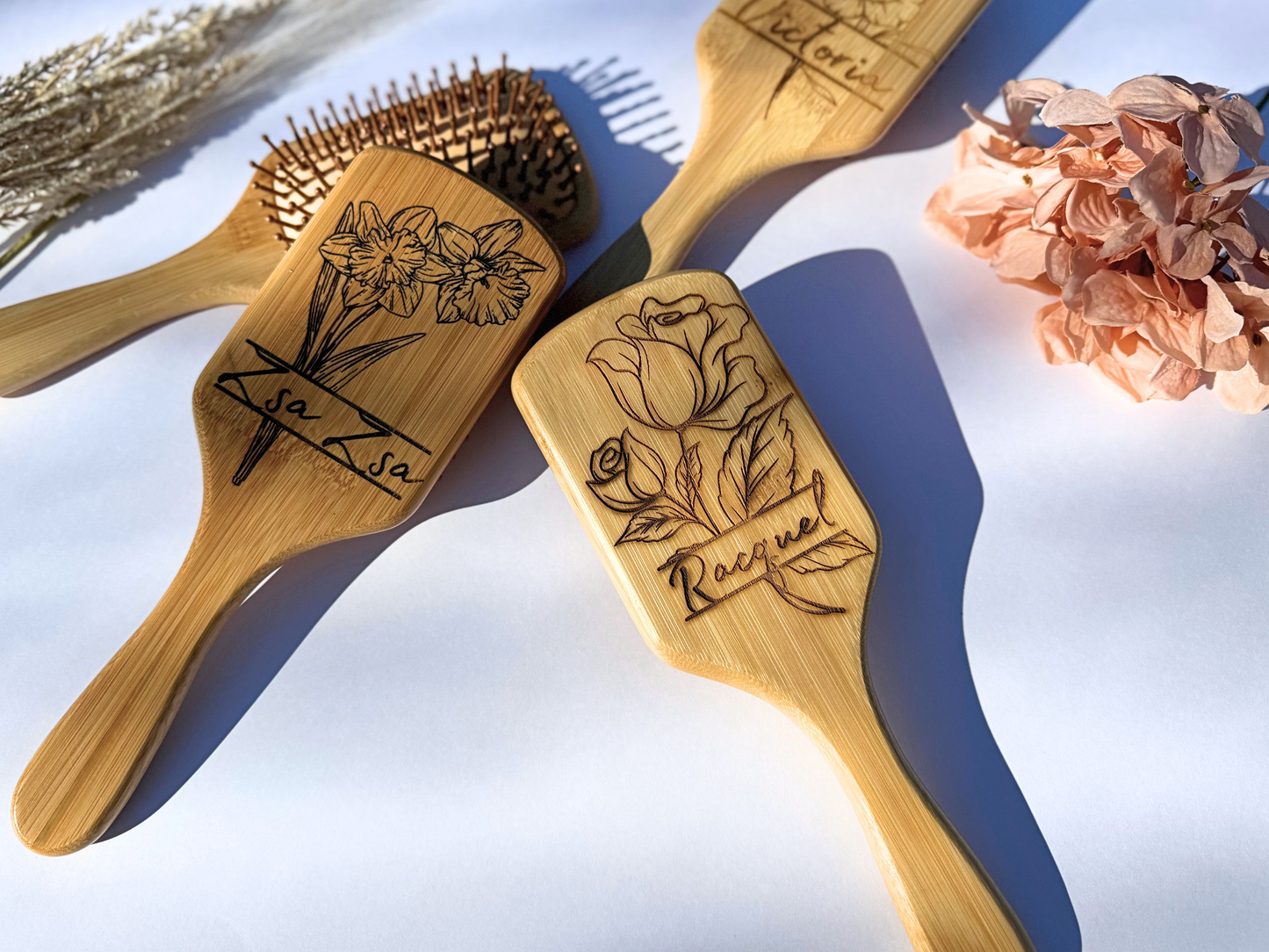 Birth Flower Hairbrush