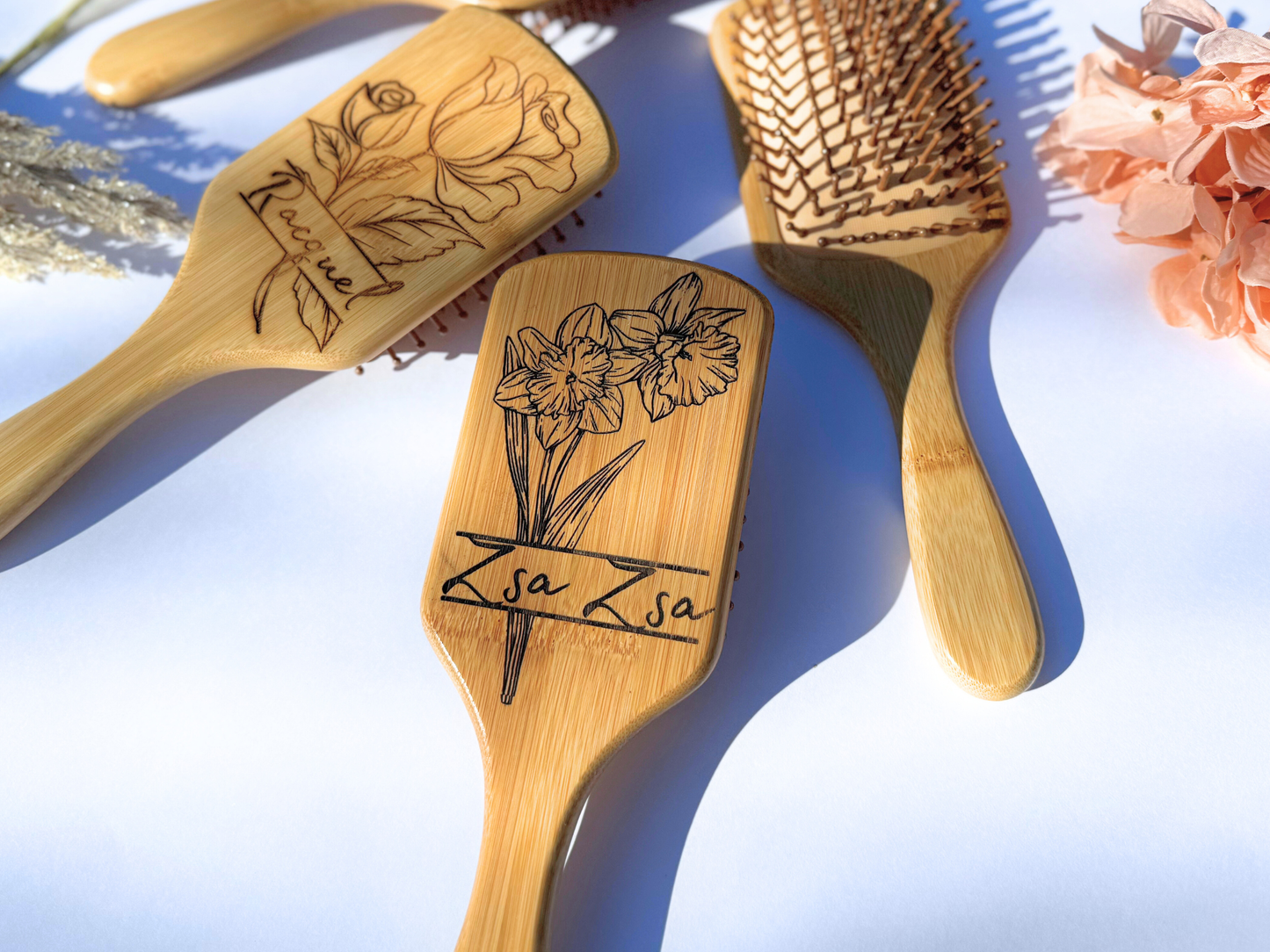 Birth Flower Hairbrush