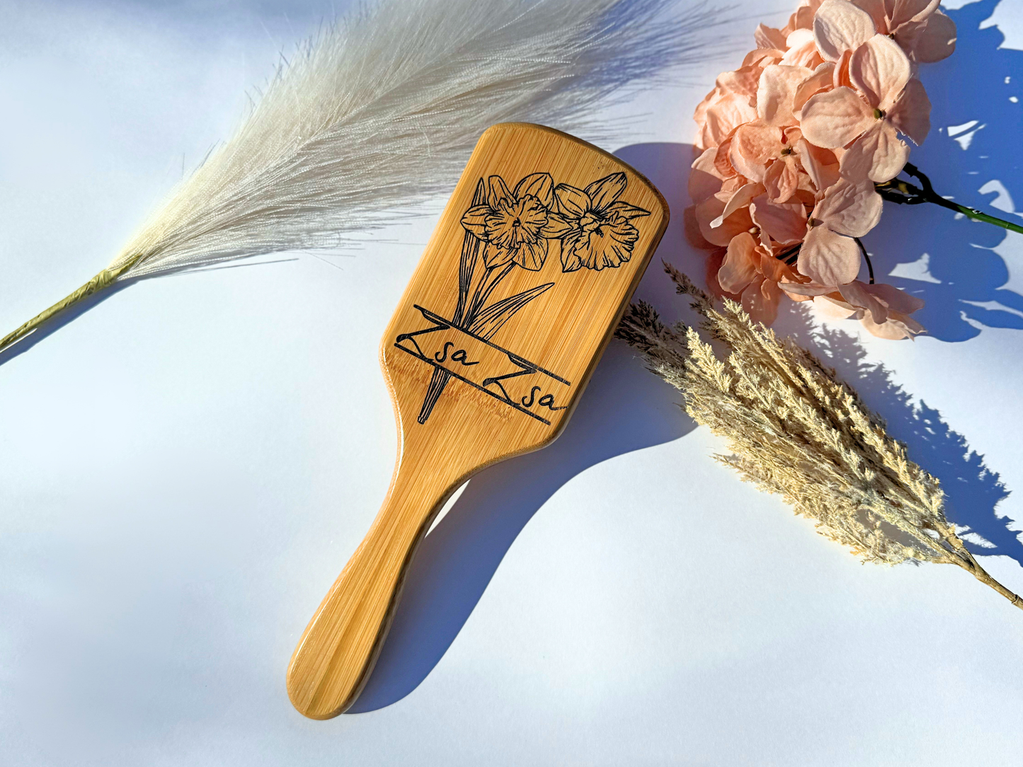 Birth Flower Hairbrush