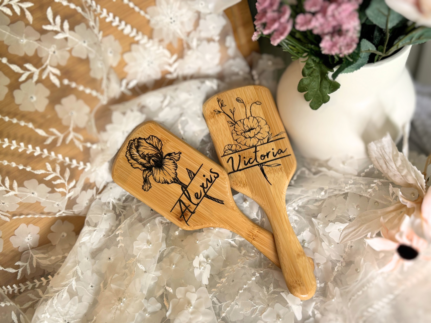 Birth Flower Hairbrush