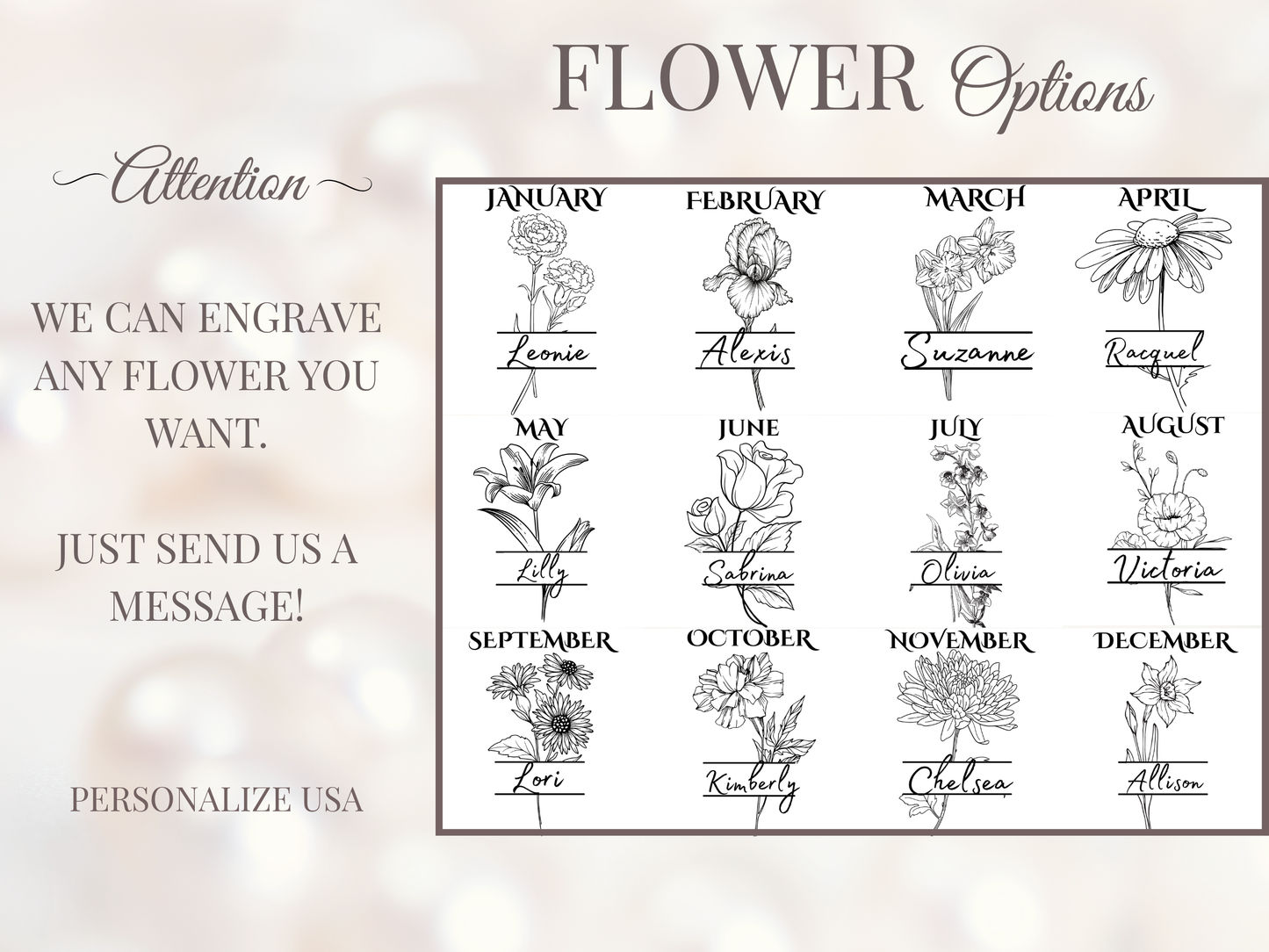 Birth Flower Hairbrush