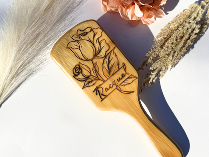 Birth Flower Hairbrush
